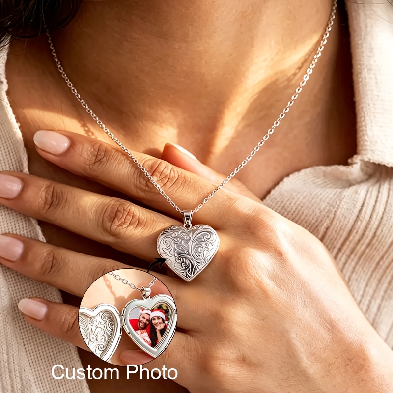 Customized Photo Heart-Shaped Necklace — Stylish Gift for Her